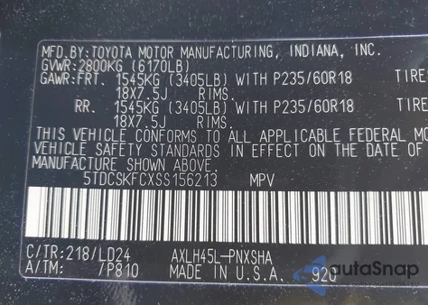 2025 Toyota Sienna Woodland Edition/Xse z USA, uszkodzony, nr VIN 5TDCSKFCXSS156213